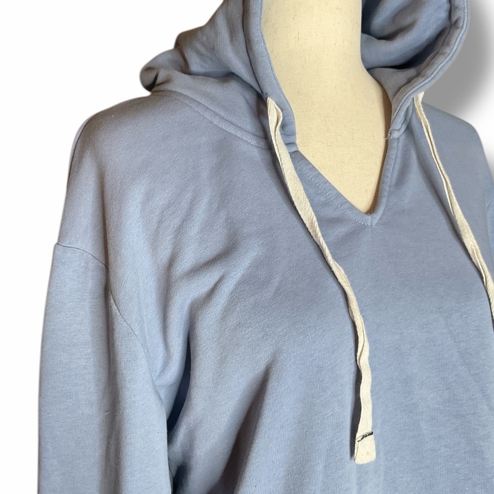 Boden Light Blue Pullover Hooded Terry Cloth Sweatshirt Size Medium